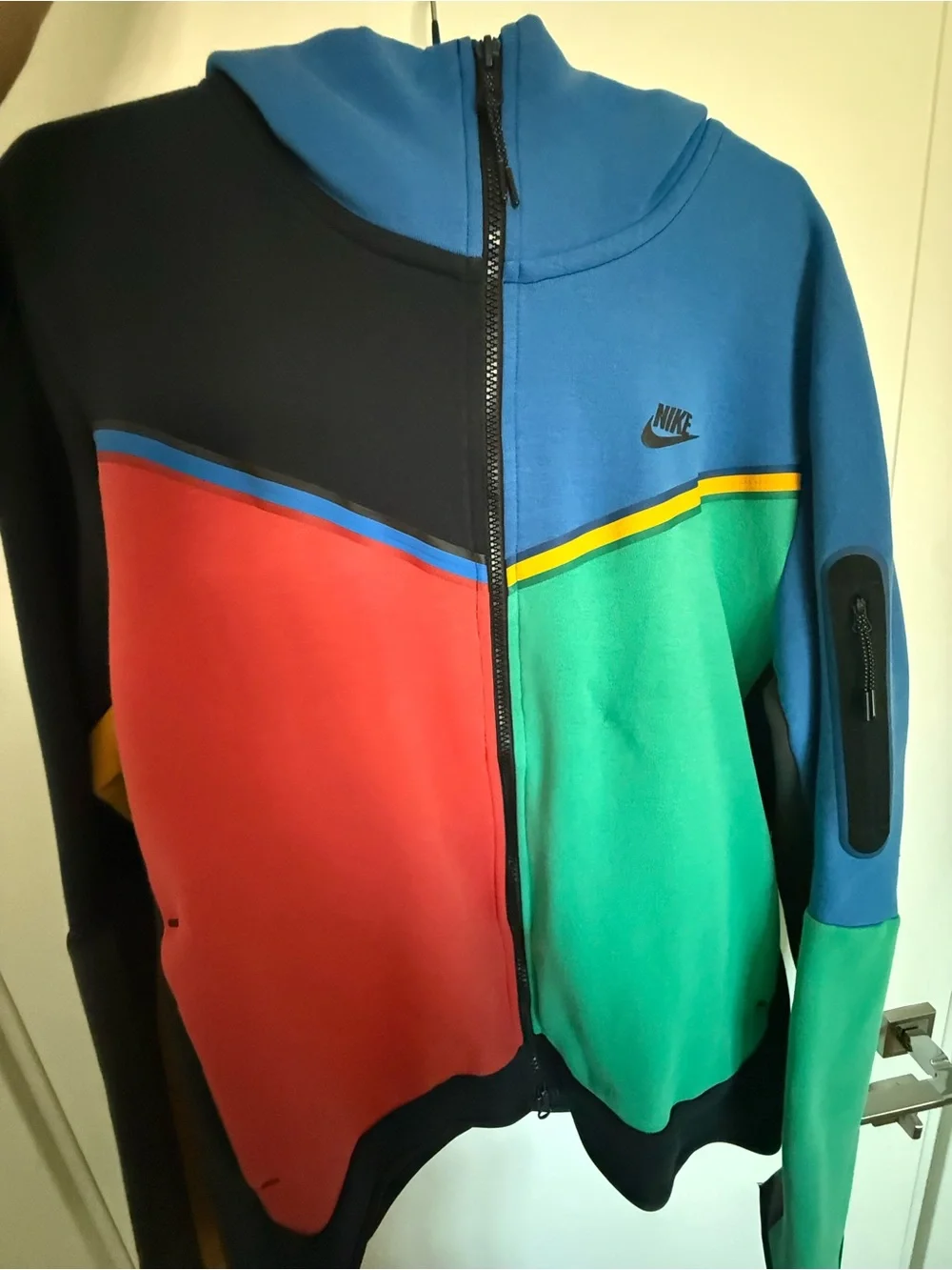 Nike Colorblock Zip Jacket in Blue, Red, Green